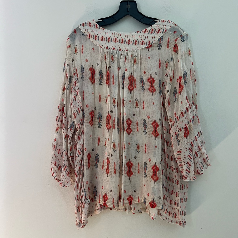 Lucky Brand woman’s Mix print boho top blouse - Picture 8 of 12